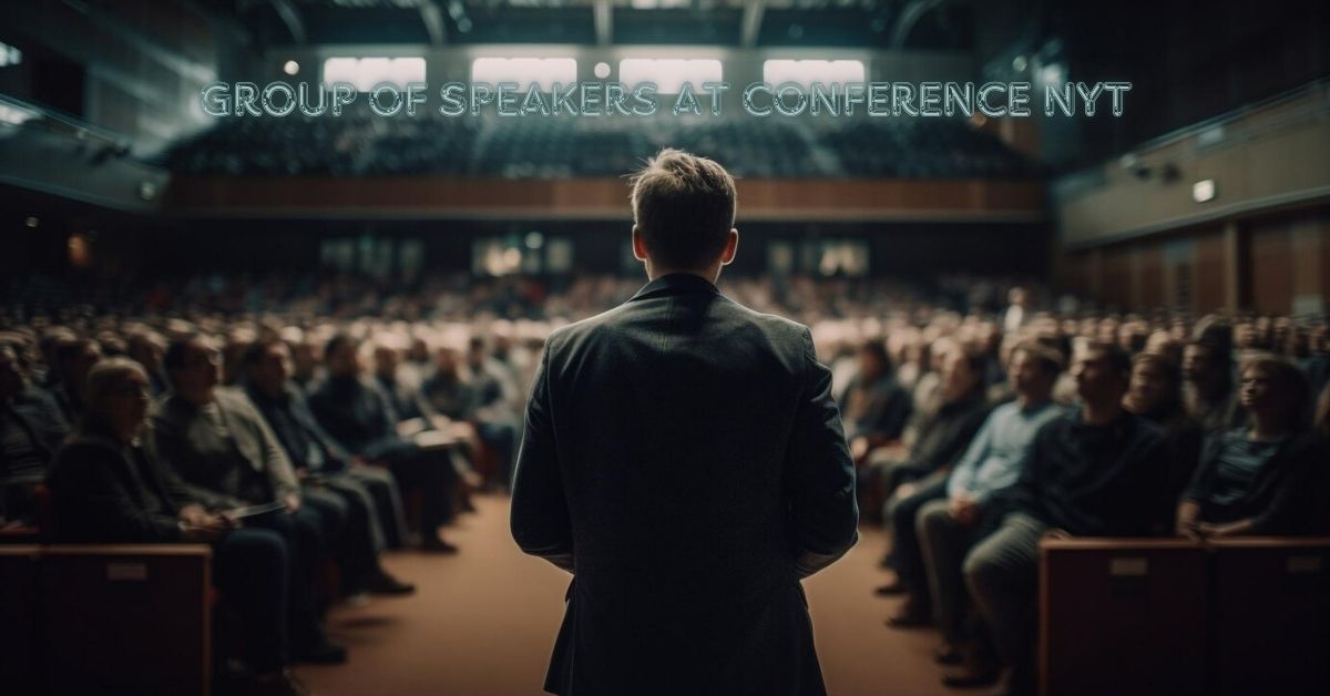 group of speakers at conference nyt