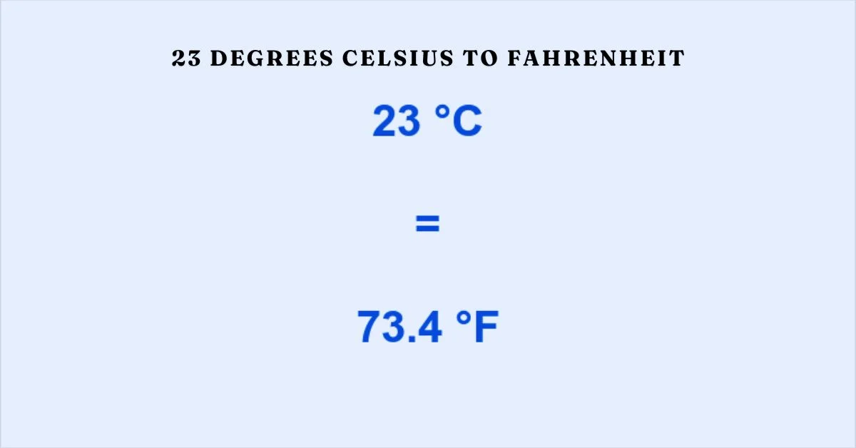 23 degrees celsius to Fahrenheit