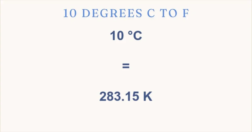 10 degrees c to f