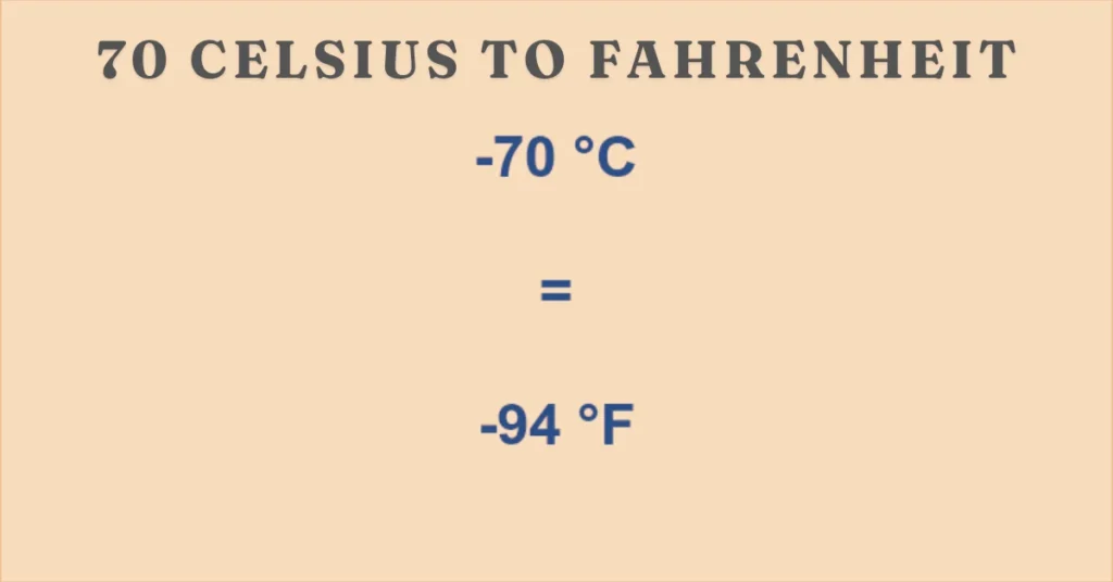 70 celsius to Fahrenheit
