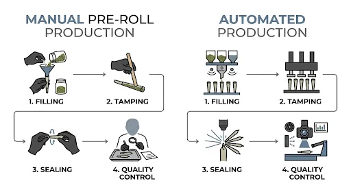 Manual vs. Automated Pre-Roll Production