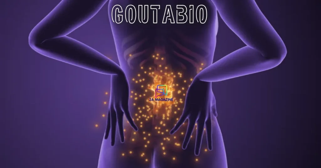 Person holding inflamed joint with natural herbal remedy ingredients nearby representing goutabio benefits