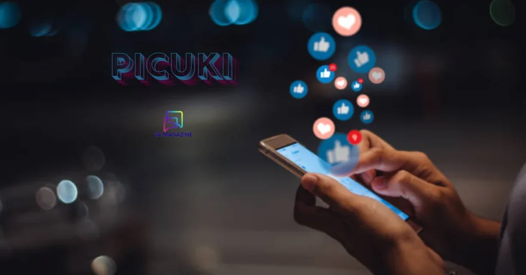 Person anonymously browsing a public Instagram profile using Picuki on a smartphone