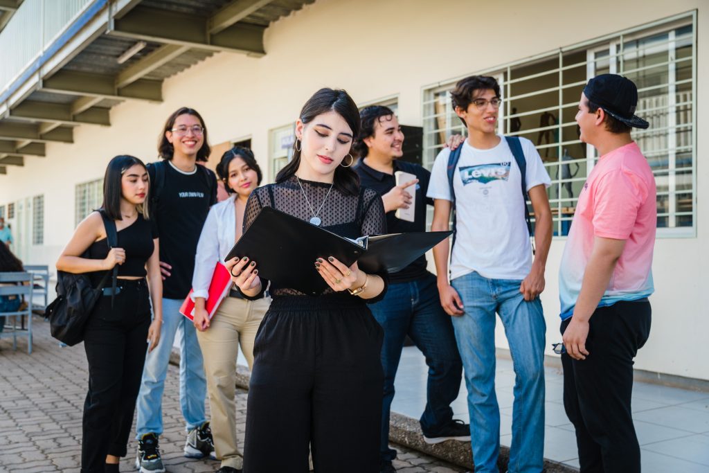 Students from Monterrey, Mexico participating in an education program supported by a school foundation