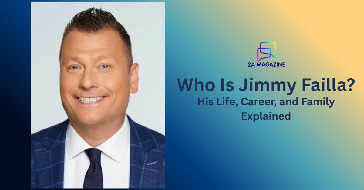 Jimmy Failla smiling in a blue checkered suit — Who Is Jimmy Failla? His Life, Career, and Family Explained