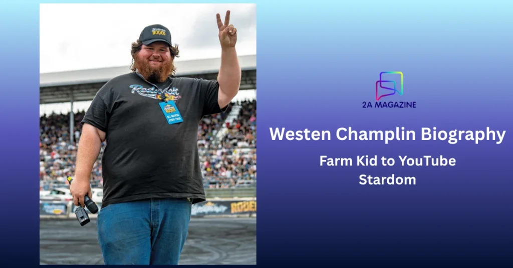 Westen Champlin flashing a peace sign in his Redneck Science t-shirt and Horsepower Rodeo cap at a motorsports event