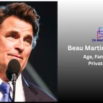 Ted McGinley, father of Beau Martin McGinley, speaking into a microphone