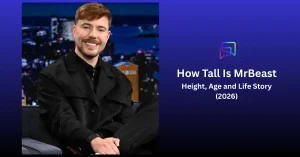 MrBeast (Jimmy Donaldson) seated on a talk-show set in a black jacket — featured image for "How Tall Is MrBeast? Height, Age and Life Story (2026)
