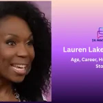 Lauren Lake smiling during a televised interview beside the title card "Lauren Lake Biography: Age, Career, Husband & Life Story"