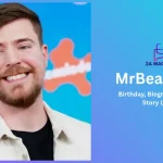 Smiling portrait of MrBeast (Jimmy Donaldson) beside the title graphic "MrBeast Age: Birthday, Biography and Life Story (2026)"