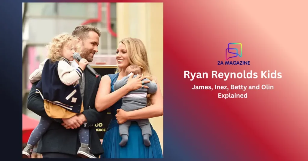 Ryan Reynolds and Blake Lively hold daughters James and Inez at his Hollywood Walk of Fame ceremony, December 2016
