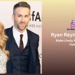 Ryan Reynolds' wife Blake Lively with Ryan Reynolds posing together on the amfAR gala red carpet